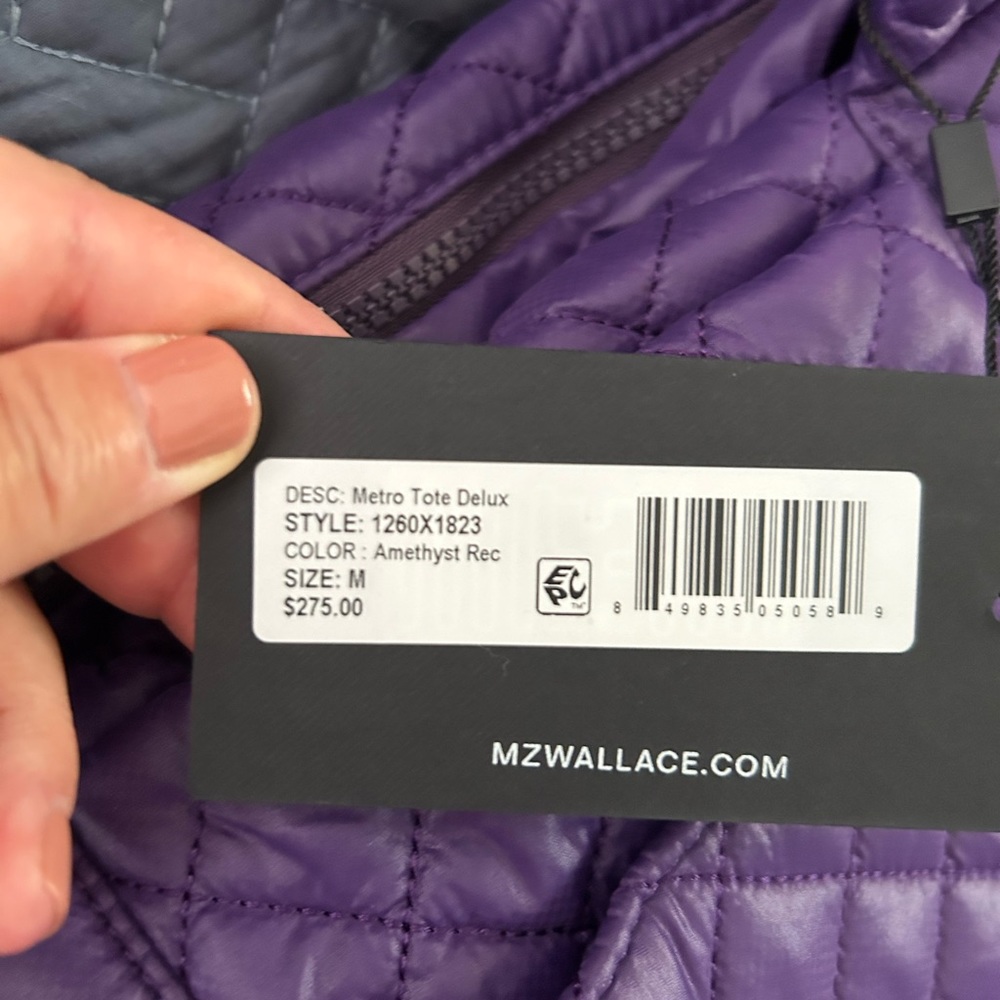 Gorgeous MZ Wallace amethyst, medium metro tote deluxe. Like new condition! - Picture 7 of 13